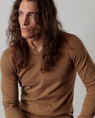 BROWN MEN'S KNITTED SWEATER 1D21FW6001LS0106