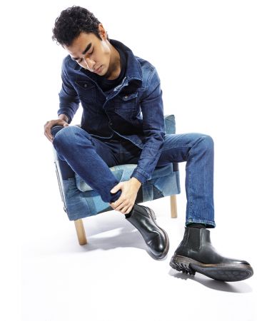 BLACK MEN'S BOOTS - RICCO DE-BR1043LE 22FW