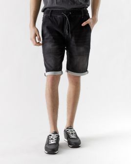 BLACK MEN'S JOGJEAN SHORTS 1D23SS1130MP7166