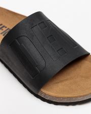 BLACK MEN'S LEATHER SLIDES - ATLAS