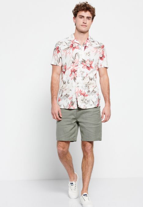 WHITE FUNKY BUDDHA  MEN'S SHIRT FBM007-073-05 23SS