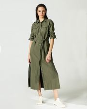 KHAKI WOMEN'S LONG DRESS
