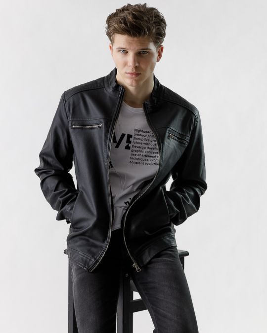 BLACK MEN'S LONG COAT 1D23SS3020KA9000