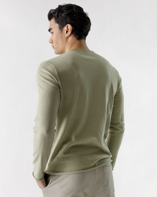 KHAKI MEN'S V-NECK SWEATER 1D23SS6000LS0106