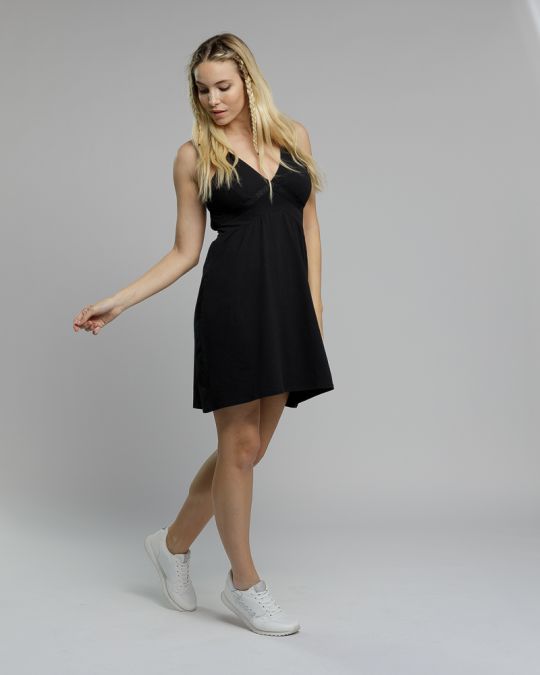 BLACK WOMEN'S SHORT DRESS 2D23SS9582DR0205