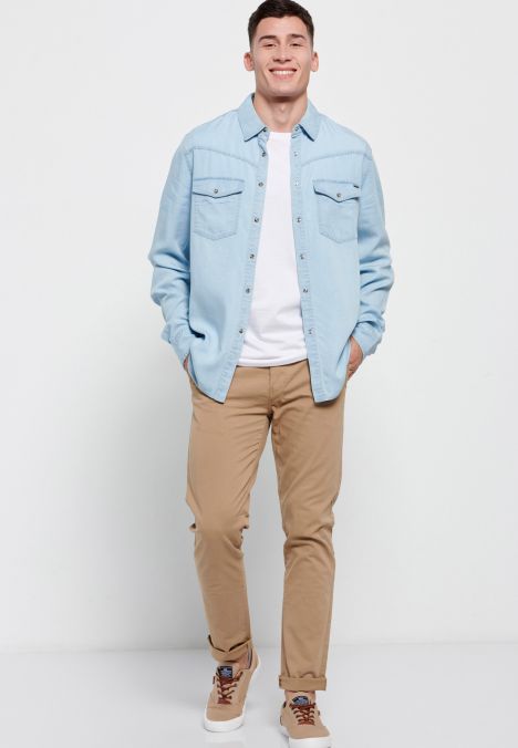 BLUE FUNKY BUDDHA  MEN'S SHIRT FBM007-062-05 23SS