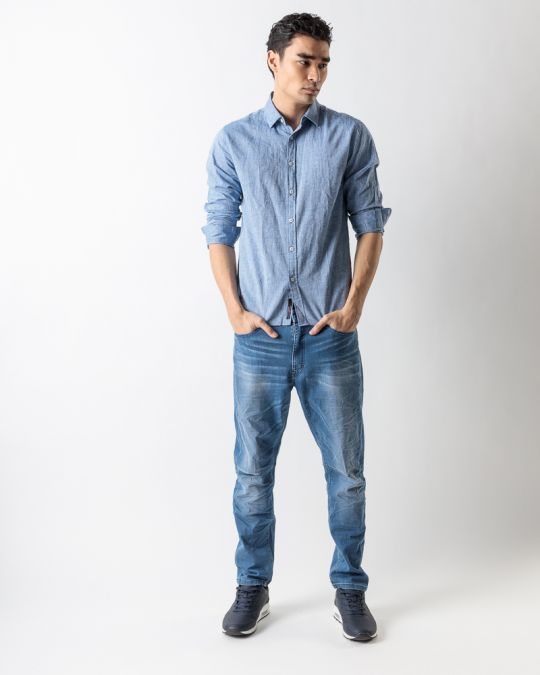 BLUE MEN'S LS SHIRT 1D23SS5000LS1306