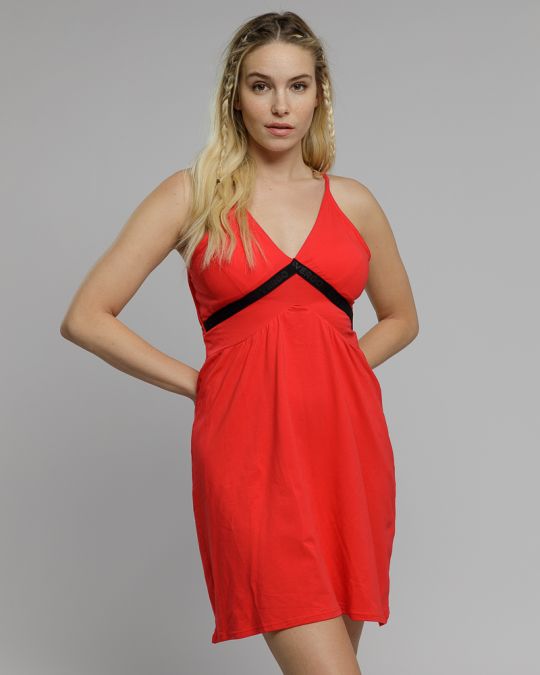 RED WOMEN'S SHORT DRESS 2D23SS9582DR0205