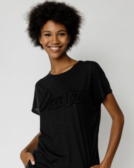 BLACK WOMEN'S ROUND NECK T-SHIRT 2D23FW4526SS3805