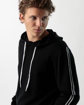 BLACK MEN'S KNITTED SWEATER 1D23FW6000LS1101