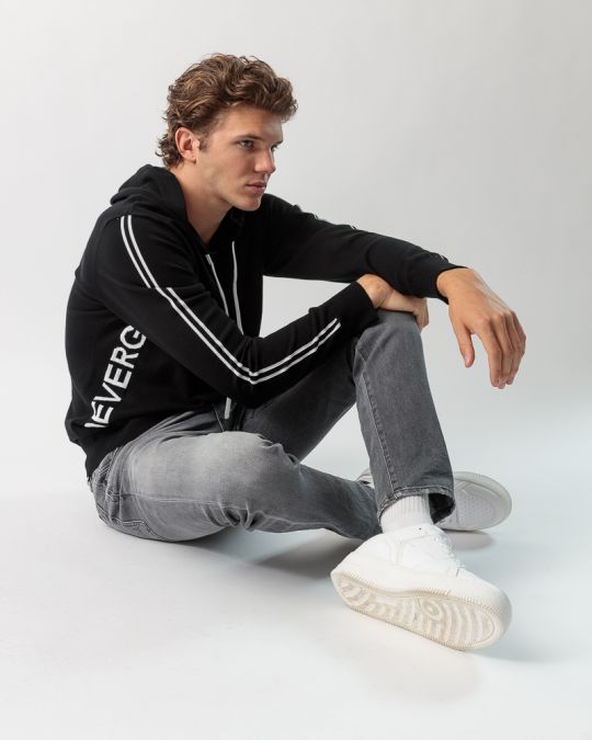 BLACK MEN'S KNITTED SWEATER 1D23FW6000LS1101