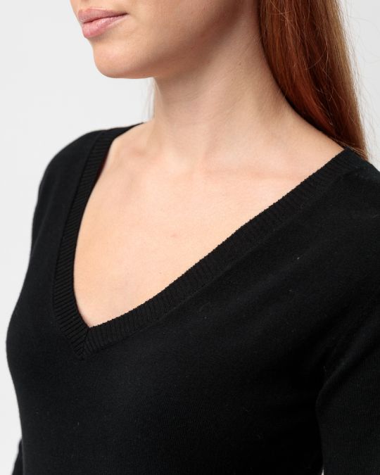 BLACK WOMEN'S KNITTED DRESS 2D23FW9591DR1101