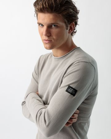 GREY MEN'S KNITTED SWEATER 1D23FW6008LS1124