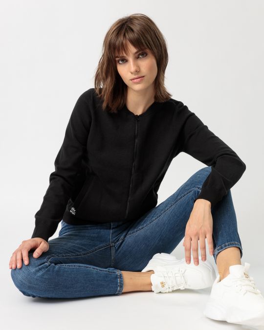 BLACK WOMEN'S  ZIP-UP 2D23FW4595KA1101