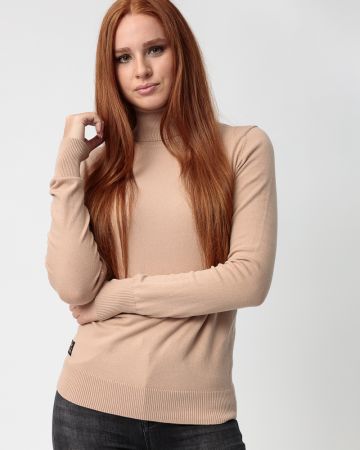 BROWN WOMEN'S KNITTED PULLOVER 2D23FW6513LS1101