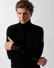 BLACK MEN'S KNITTED SWEATER