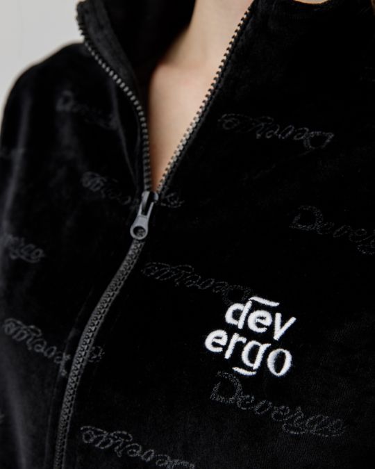 BLACK WOMEN'S ZIP-UP TOP 2D23FW4584KA0701