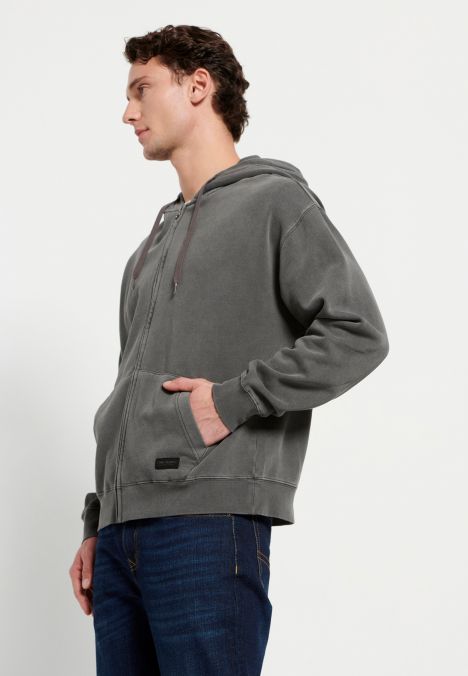 GREY FUNKY BUDDHA  MEN'S HOODIE FBM008-004-06 23FW