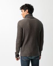 BROWN MEN'S KNITTED SWEATER
