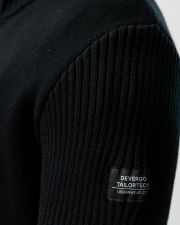 BLACK MEN'S LOOSE FIT ZIPPED