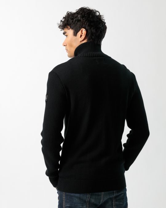 BLACK MEN'S LOOSE FIT ZIPPED 1D23FW6001KA1101