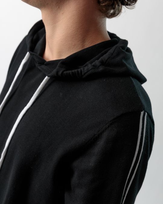 BLACK MEN'S KNITTED SWEATER 1D23FW6000LS1101