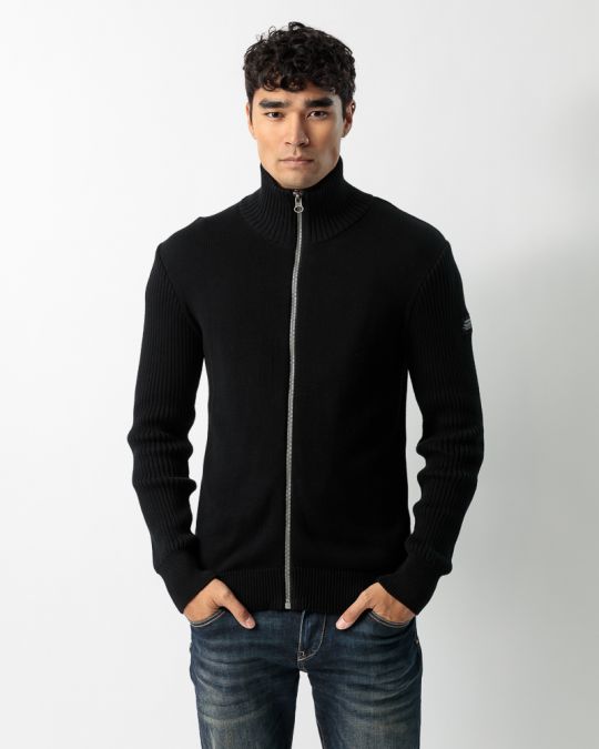 BLACK MEN'S LOOSE FIT ZIPPED 1D23FW6001KA1101