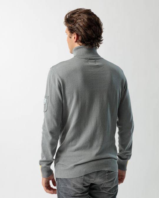 GREY MEN'S KNITTED SWEATER 1D23FW6005LS1101