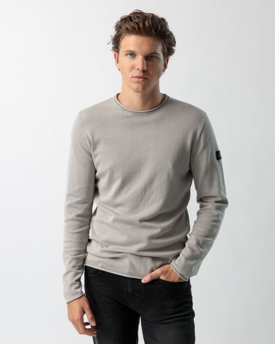 GREY MEN'S KNITTED SWEATER 1D23FW6008LS1124