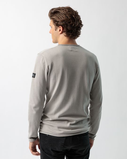 GREY MEN'S KNITTED SWEATER 1D23FW6008LS1124