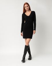 BLACK WOMEN'S KNITTED DRESS