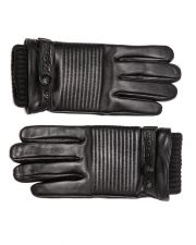 BLACK MEN'S LEATHER GLOVES