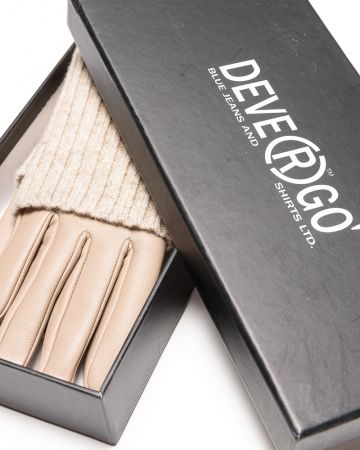 BEIGE WOMEN'S LEATHER GLOVES 2D23FW8533KE2100