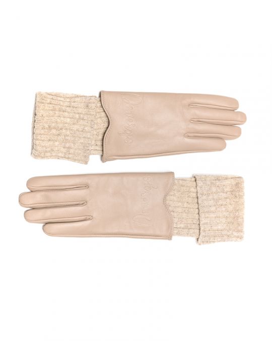 GREY WOMEN'S LEATHER GLOVES 2D23FW8533KE2100