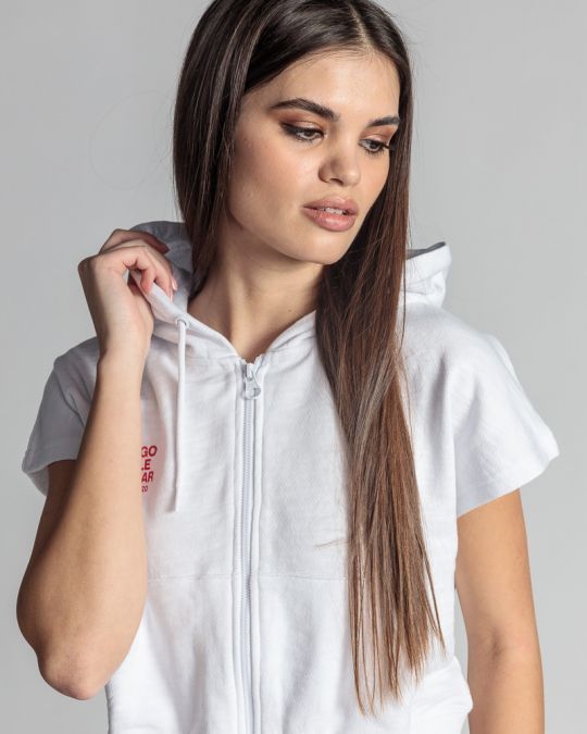 WHITE WOMEN'S SHORT-SLEEVED PULLOVER 2D24SS4591SL0705