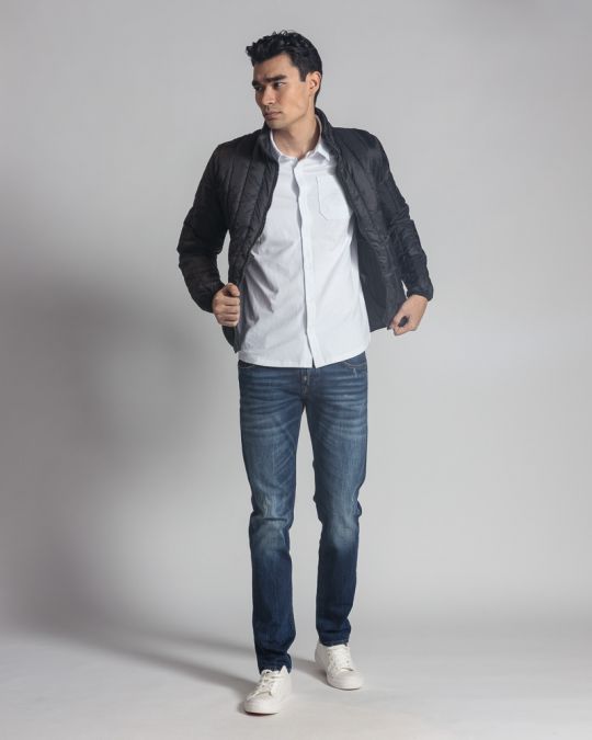 BLACK MEN'S COAT 1D24SS3005KA1600