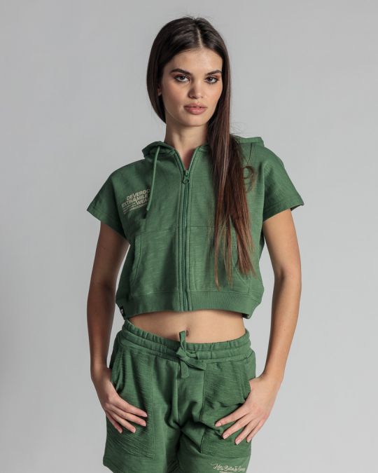 GREEN WOMEN'S SHORT-SLEEVED PULLOVER 2D24SS4591SL0705