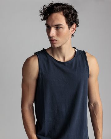BLUE MEN'S SINGLET 1D24SS4014SL0106