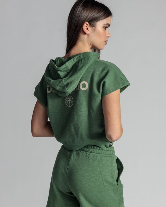 GREEN WOMEN'S SHORT-SLEEVED PULLOVER 2D24SS4591SL0705