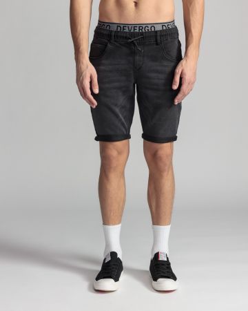BLACK MEN'S JOGJEAN SHORTS 1D24SS1135MP7150