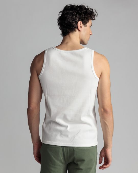 WHITE MEN'S SINGLET 1D24SS4015SL3305
