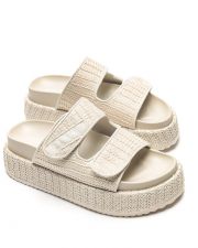 BEIGE WOMEN'S SLIDES - ALEXIS