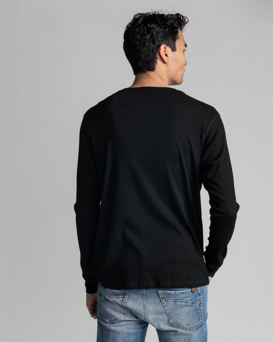 BLACK MEN'S LONG-SLEEVE T-SHIRT 1D24SS4005LS3305