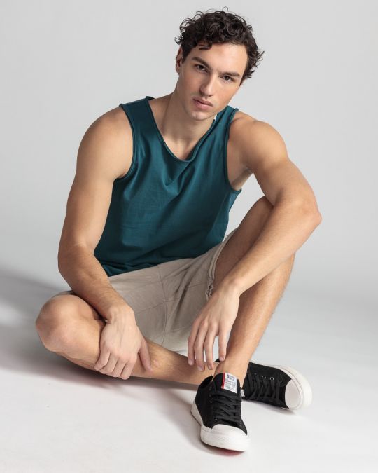 GREEN MEN'S SINGLET 1D24SS4014SL0106