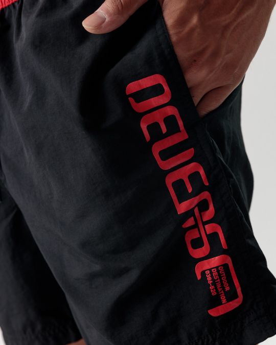 BLACK MEN'S BEACH SHORTS 1D24SS1054SP6000