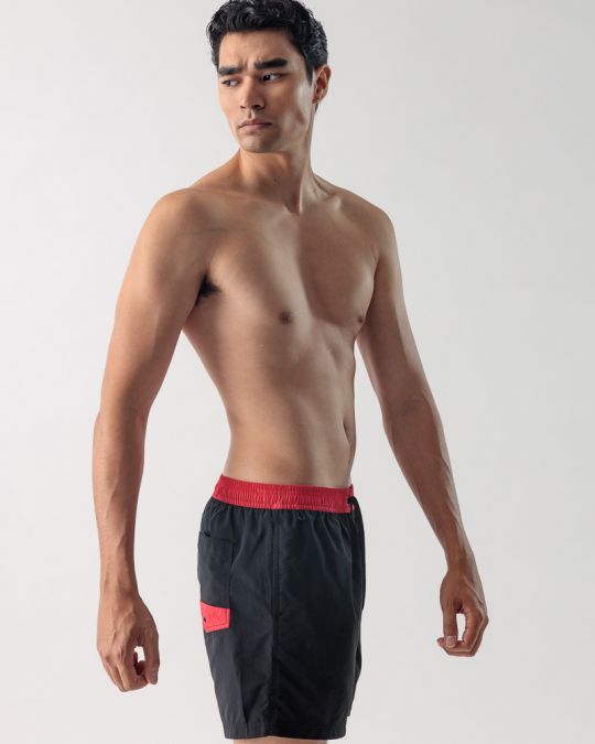 BLACK MEN'S BEACH SHORTS 1D24SS1054SP6000