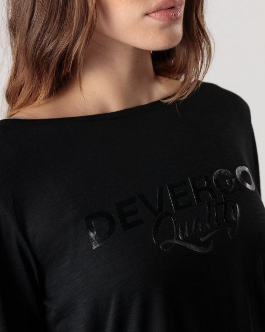 BLACK WOMEN'S LONG-SLEEVED T-SHIRT 2D24FW4558LS3805