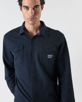 BLUE MEN'S LONG-SLEEVED SHIRT 1D24FW5003LS2405