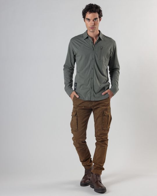 KHAKI MEN'S LONG-SLEEVED SHIRT 1D24FW5004LS0104