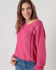 PINK WOMEN'S KNITTED SWEATER
